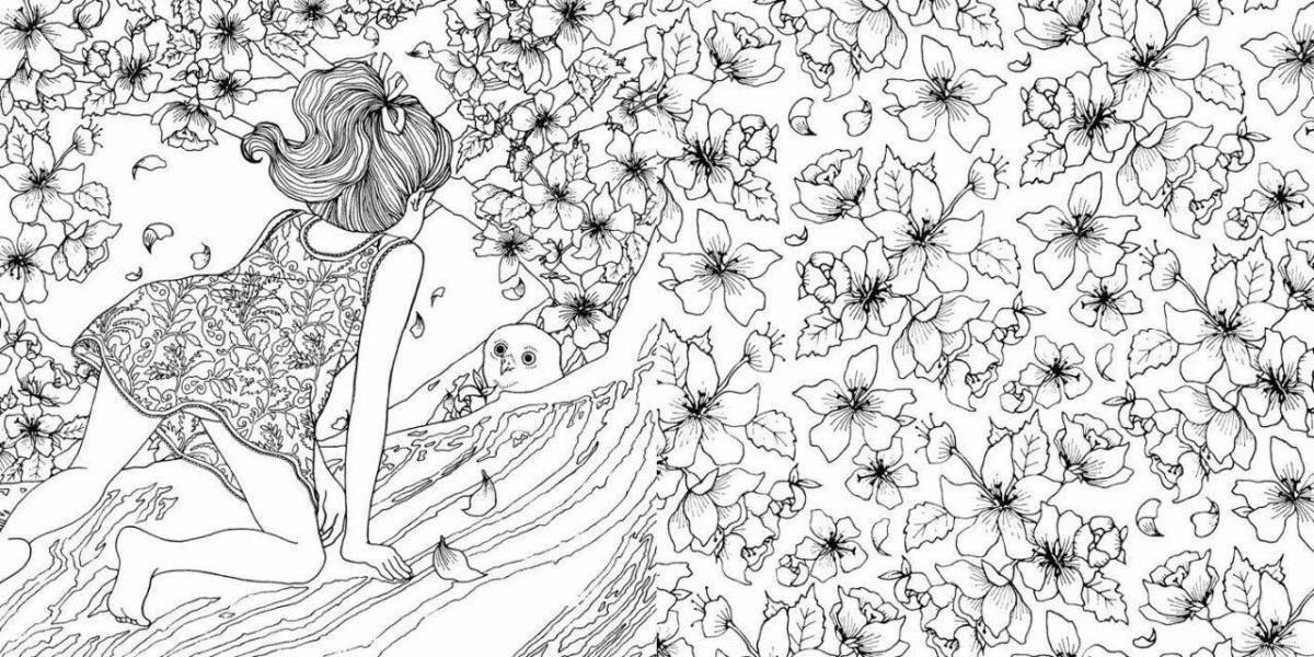 Coloring book shining garden of time