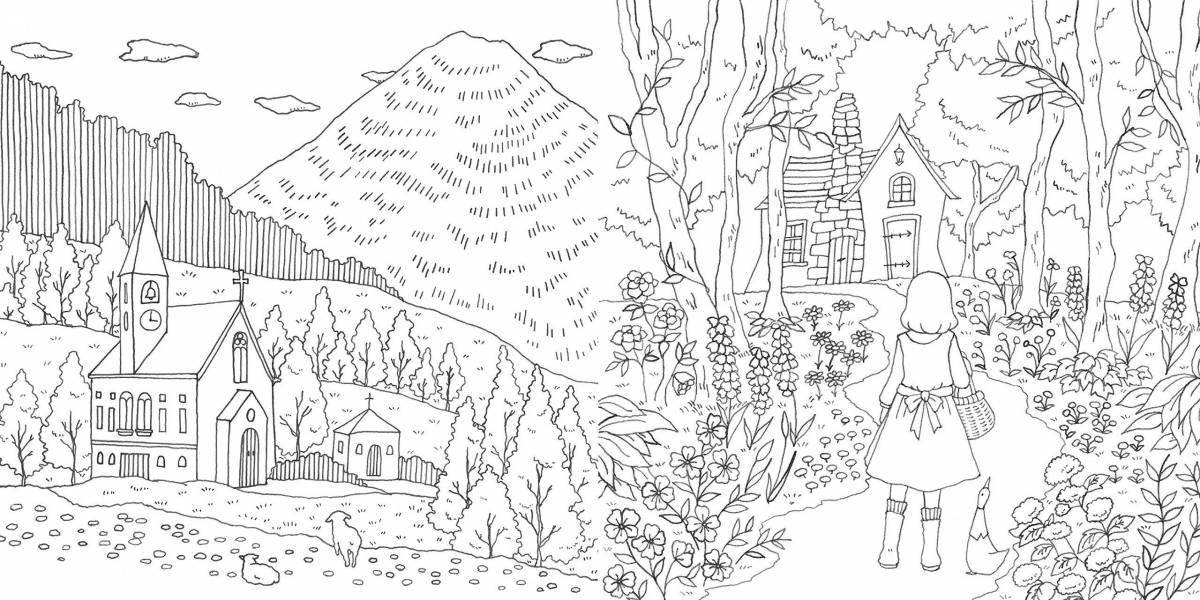 Glowing garden of time coloring page