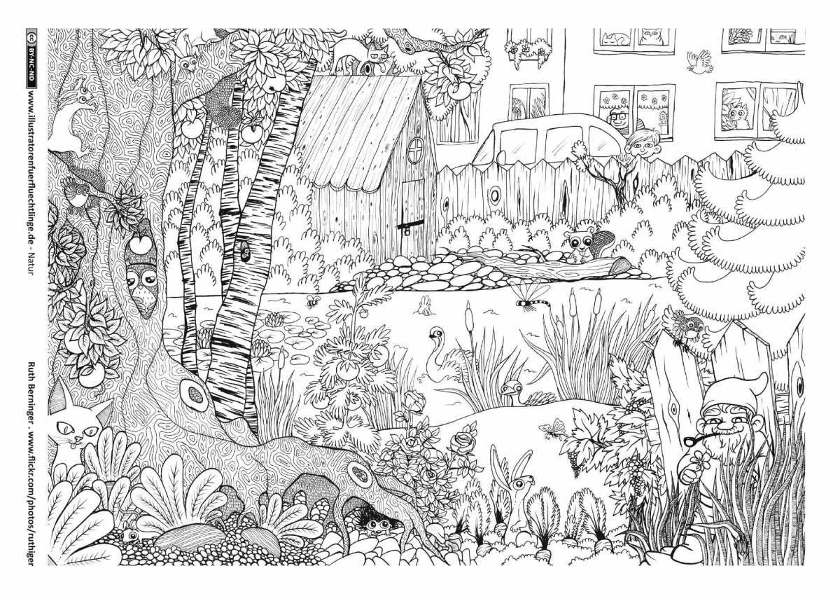 Great garden of time coloring page