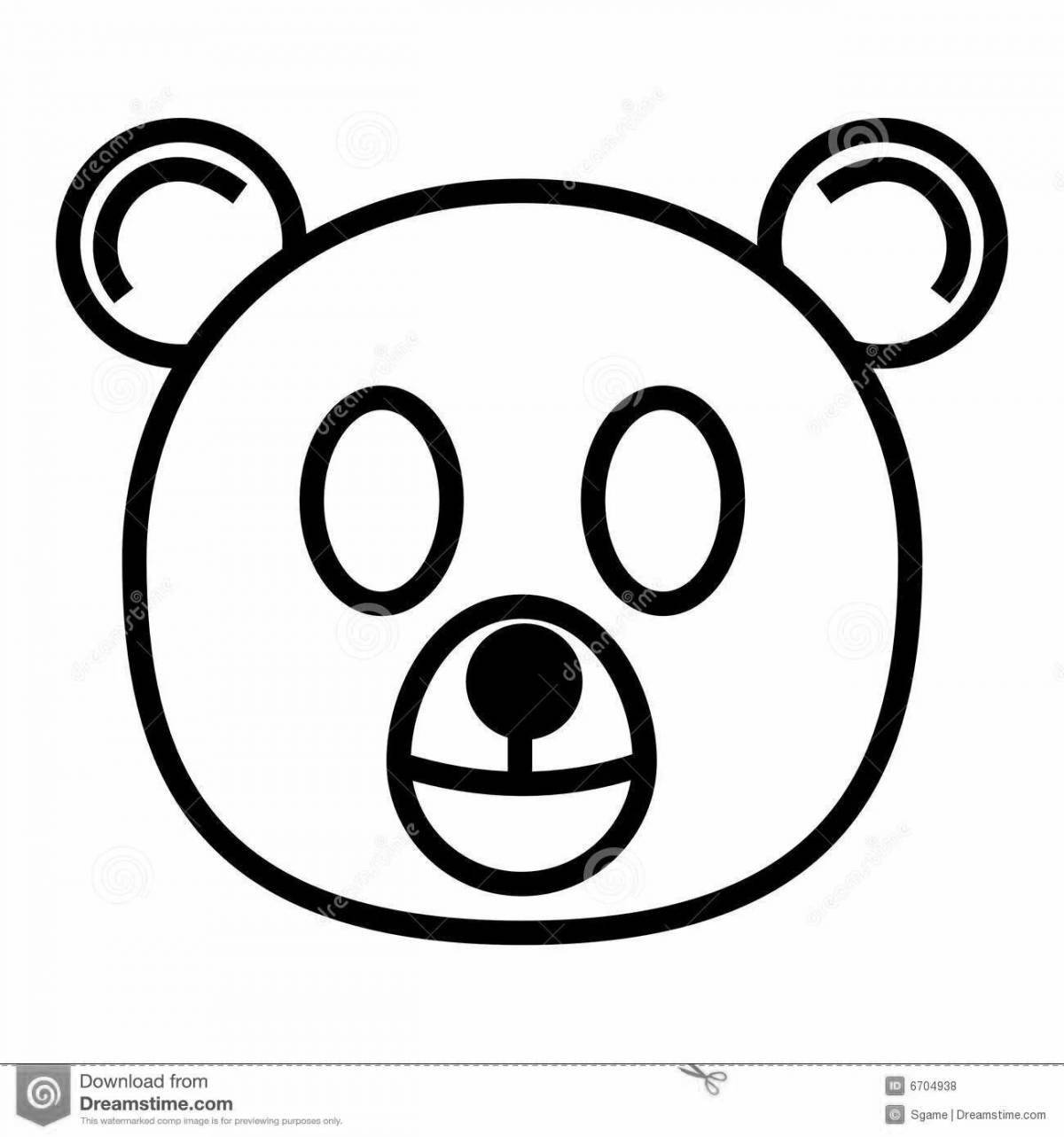 Cute bear face coloring book