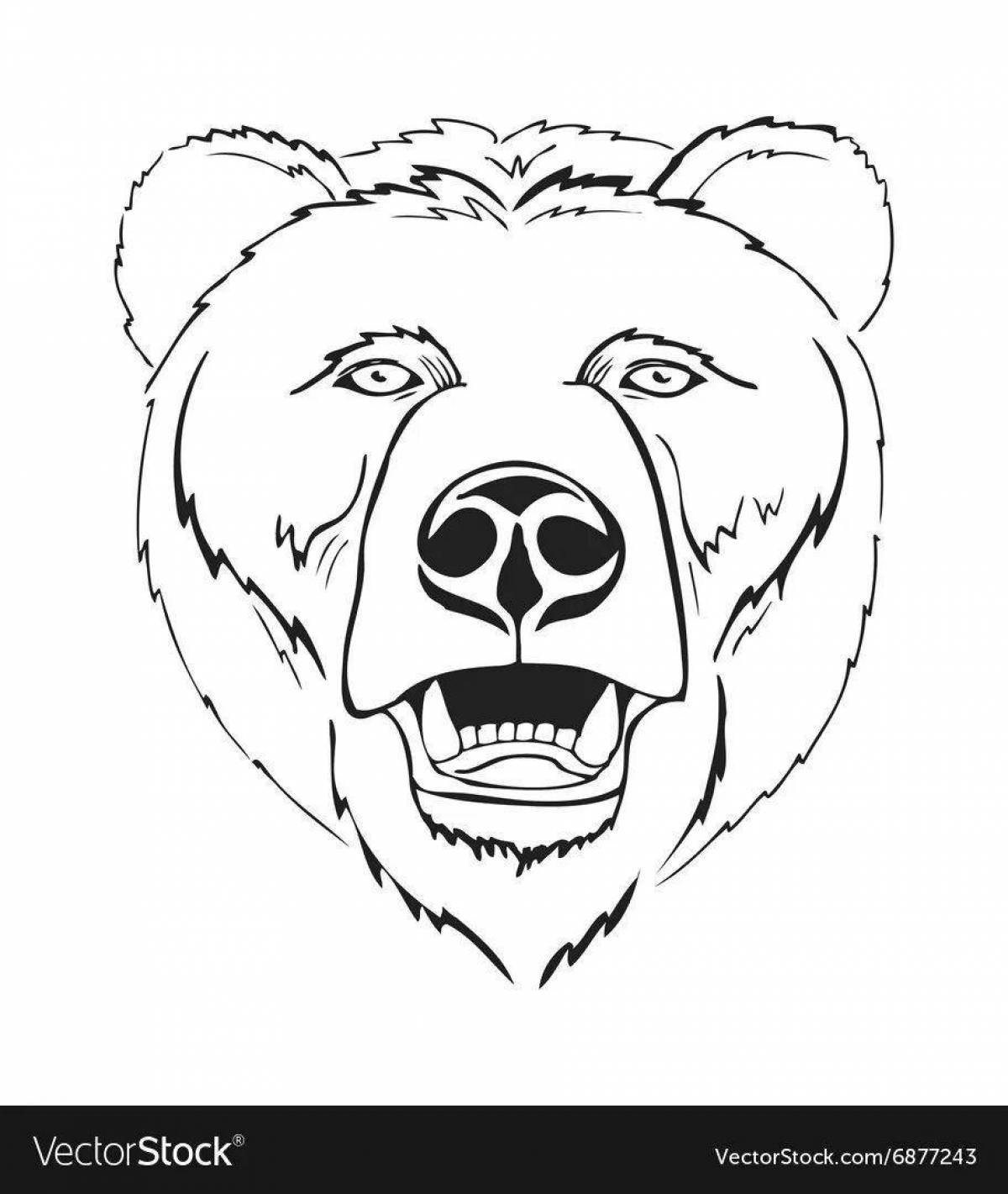 Joyful bear face coloring book