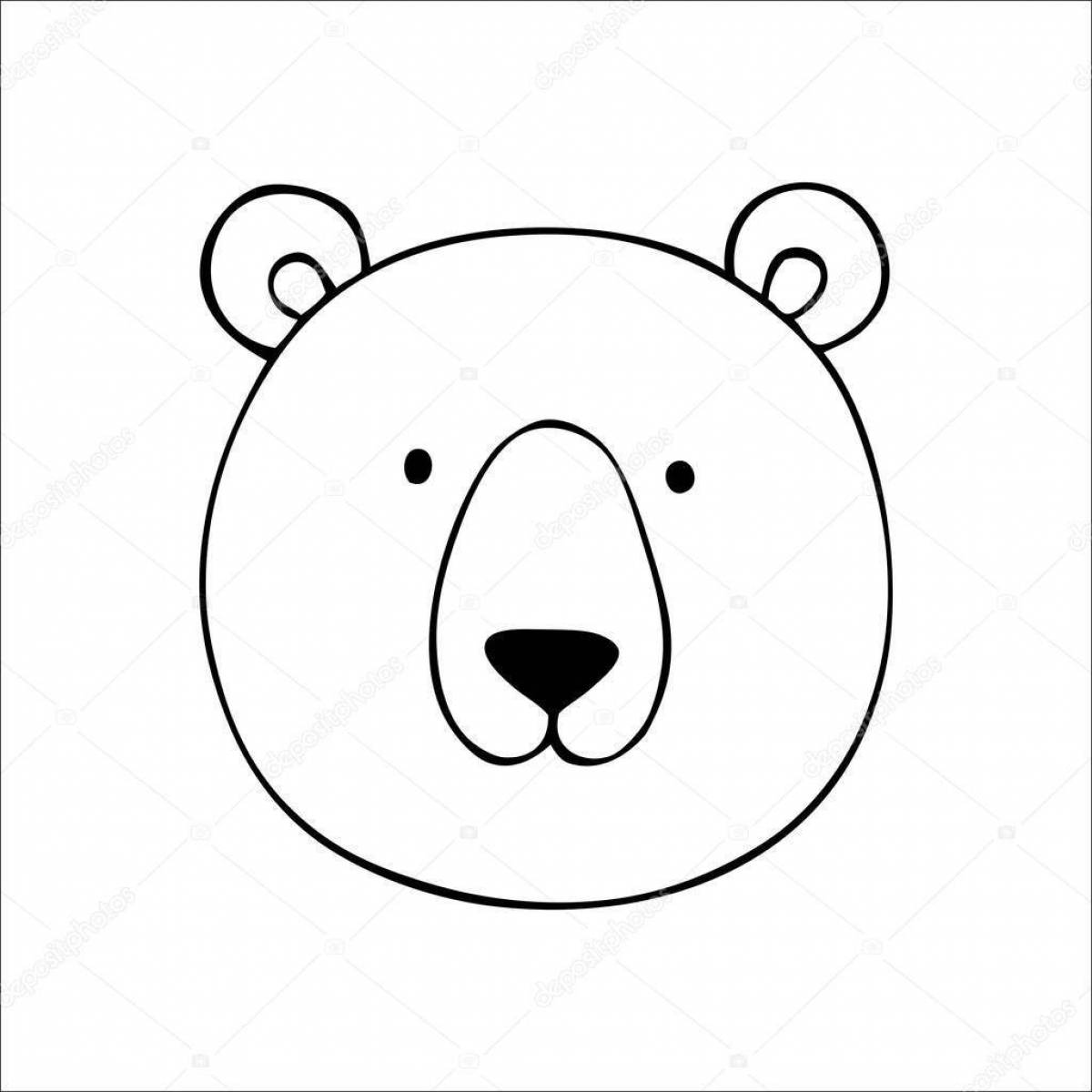 Пухлая раскраска морда медведя