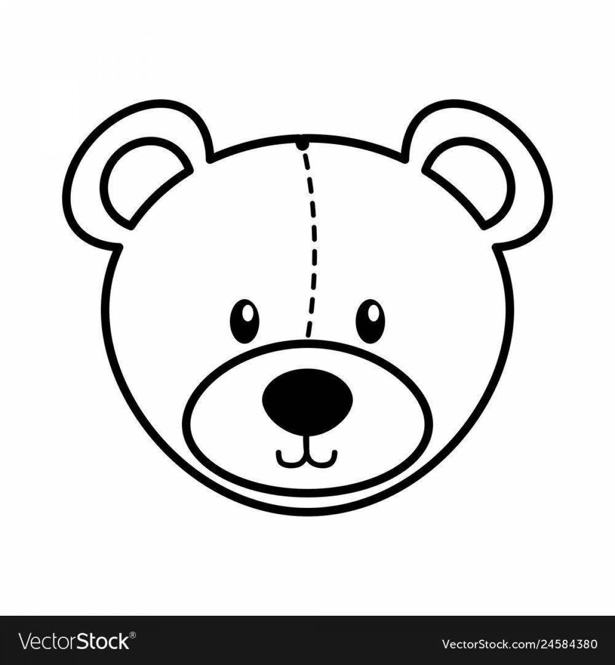 Bear muzzle huggable coloring page