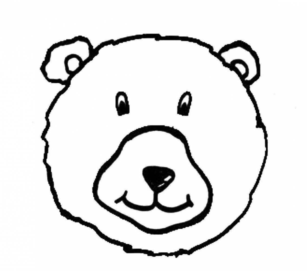 Snuggly coloring page bear face