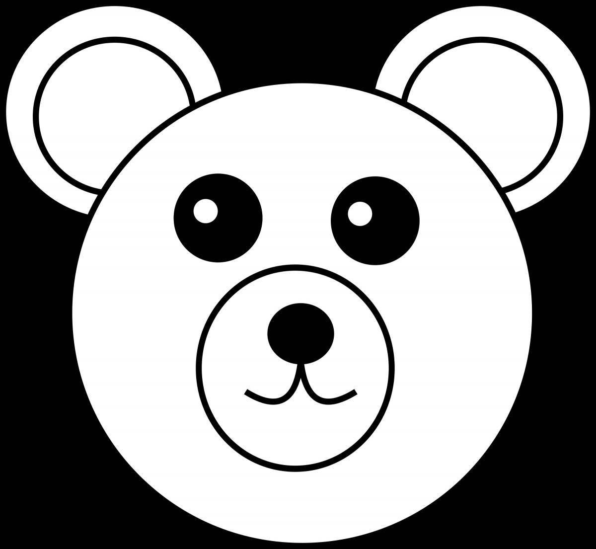 Cozy bear face coloring book