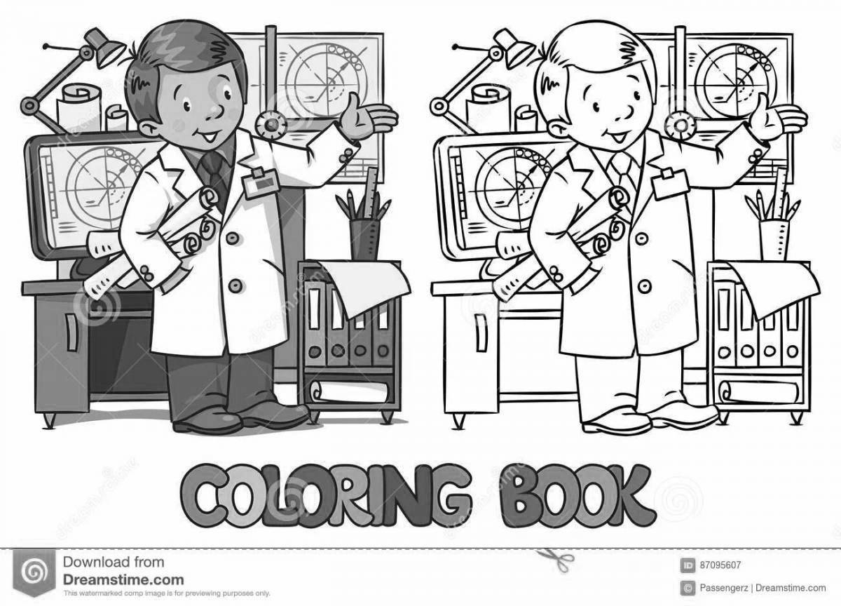 Creative engineer coloring page