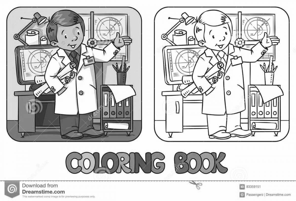 Innovative engineer coloring page