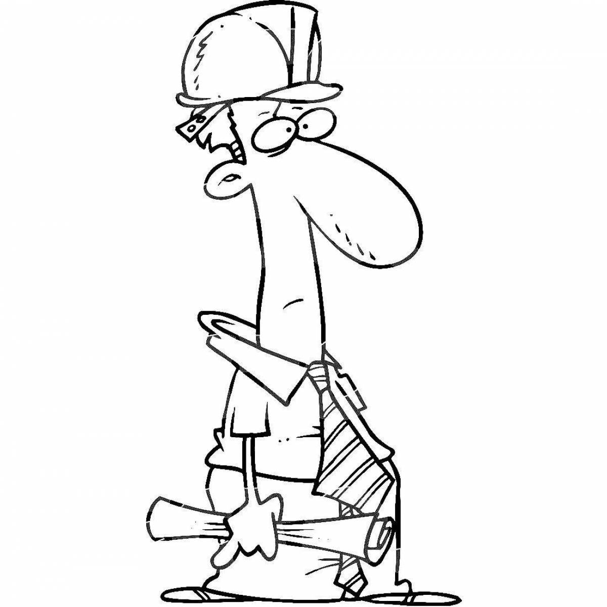 Decisive engineer coloring page