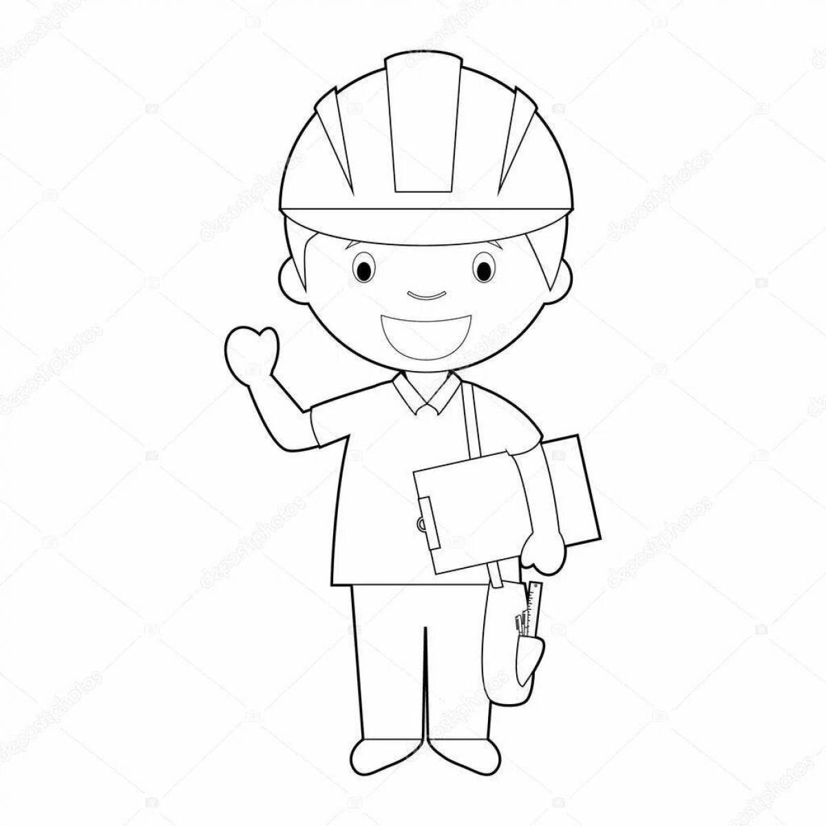 Imaginative engineer coloring page