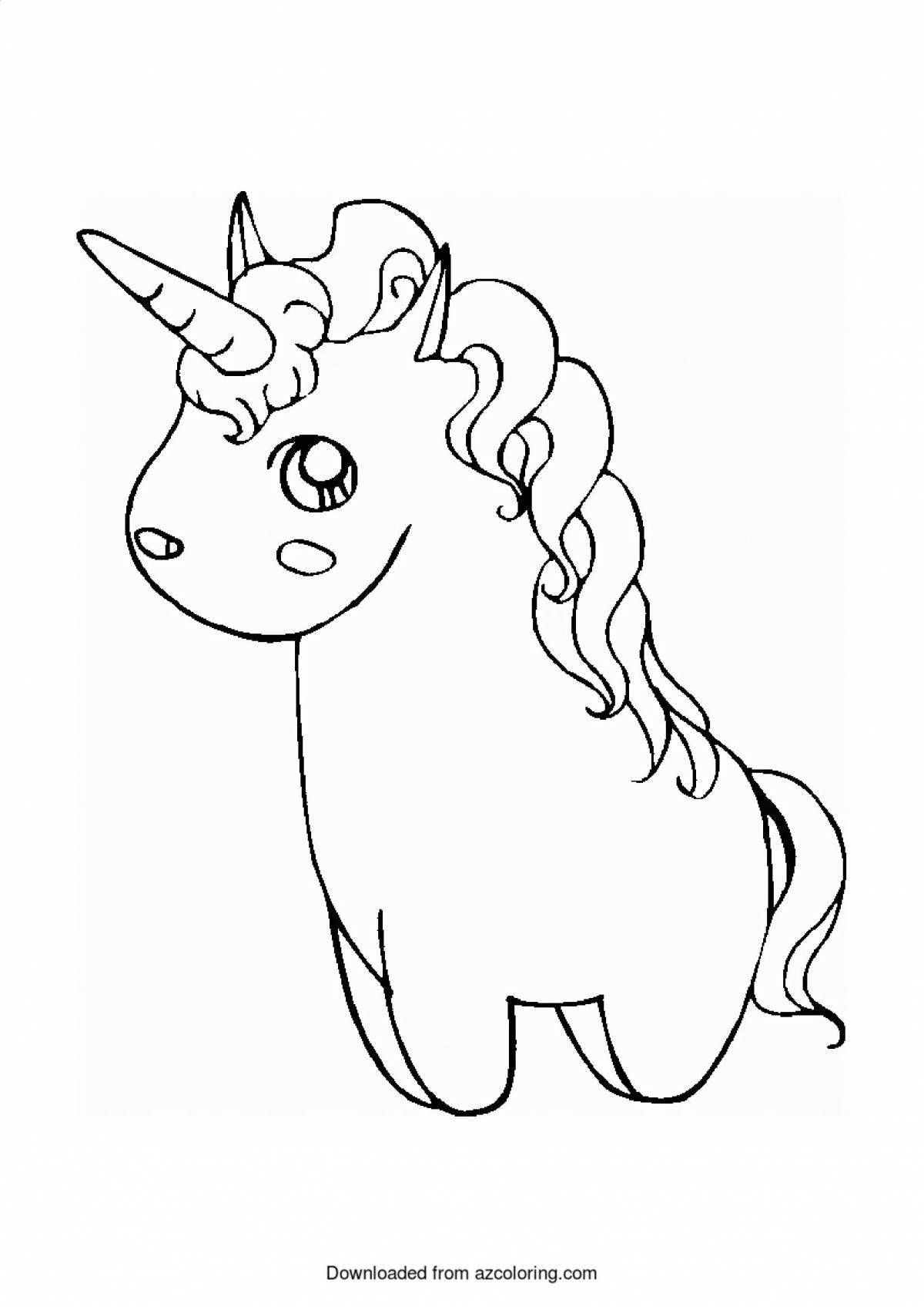 Radiant coloring page unicorn cartoon
