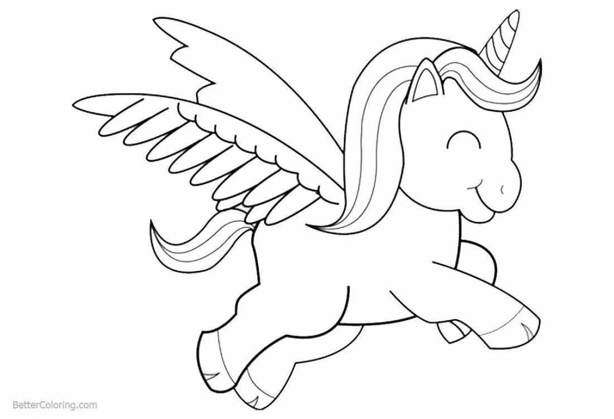 Magic coloring unicorn cartoon