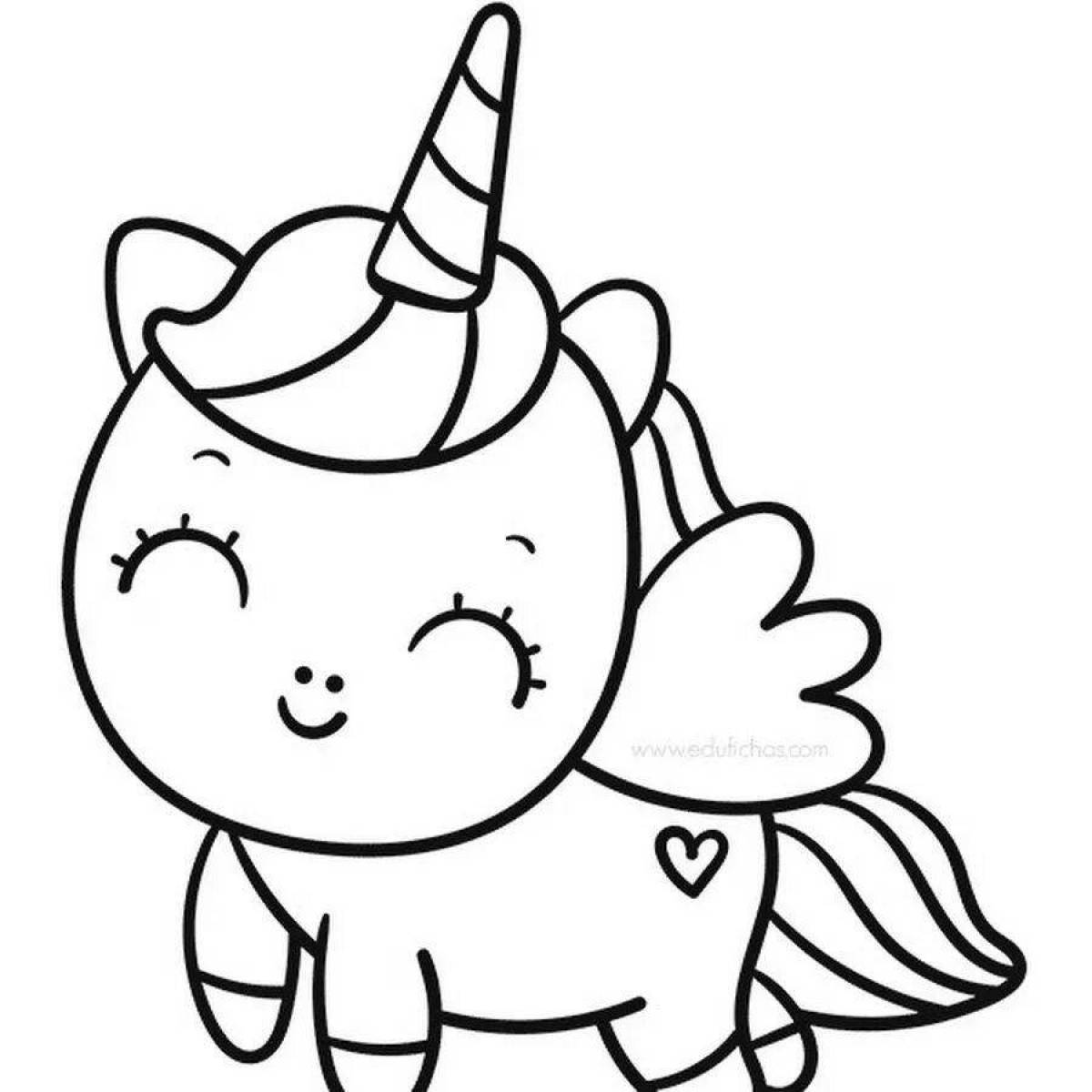 Bright coloring unicorn cartoon