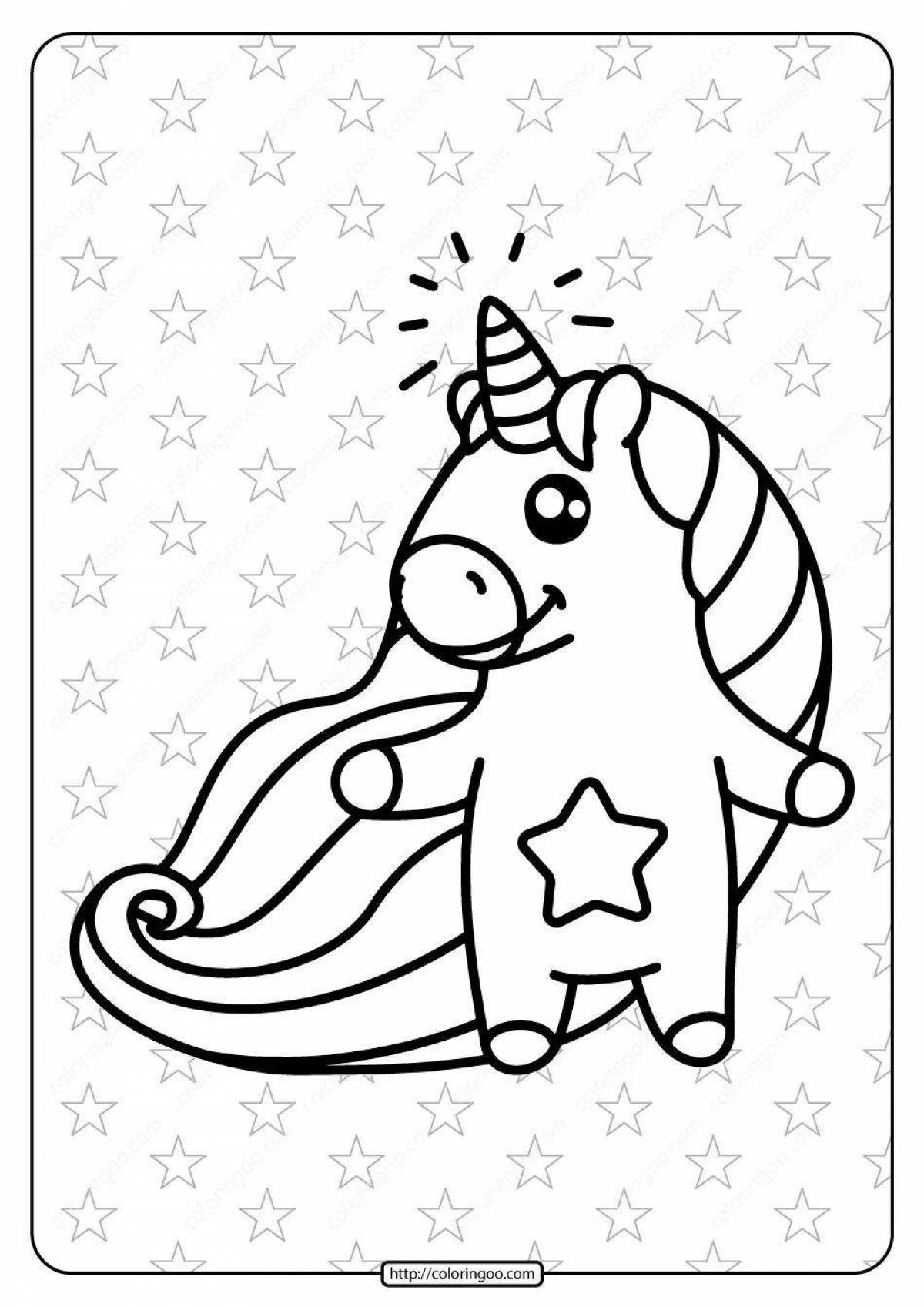 Fairytale coloring unicorn cartoon