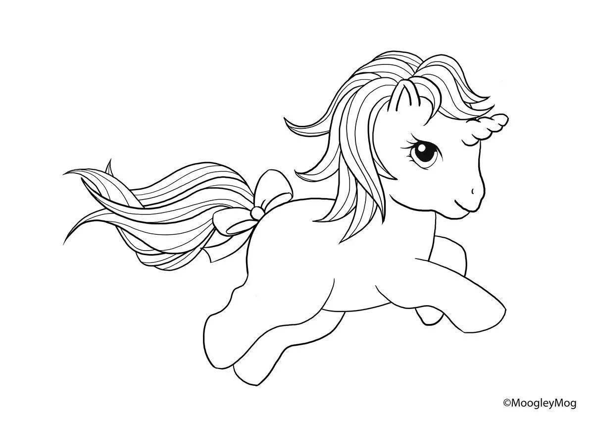 Pretty coloring page unicorn cartoon