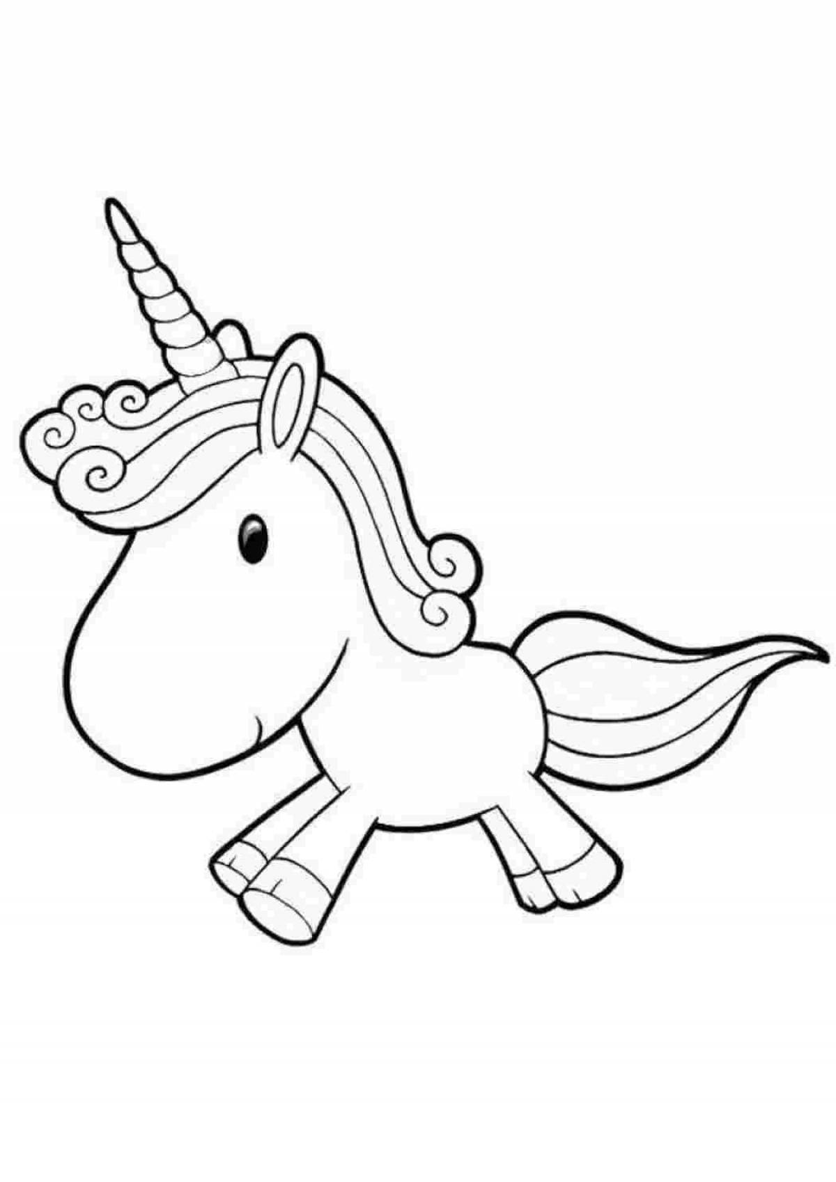 Playtime coloring page unicorn cartoon
