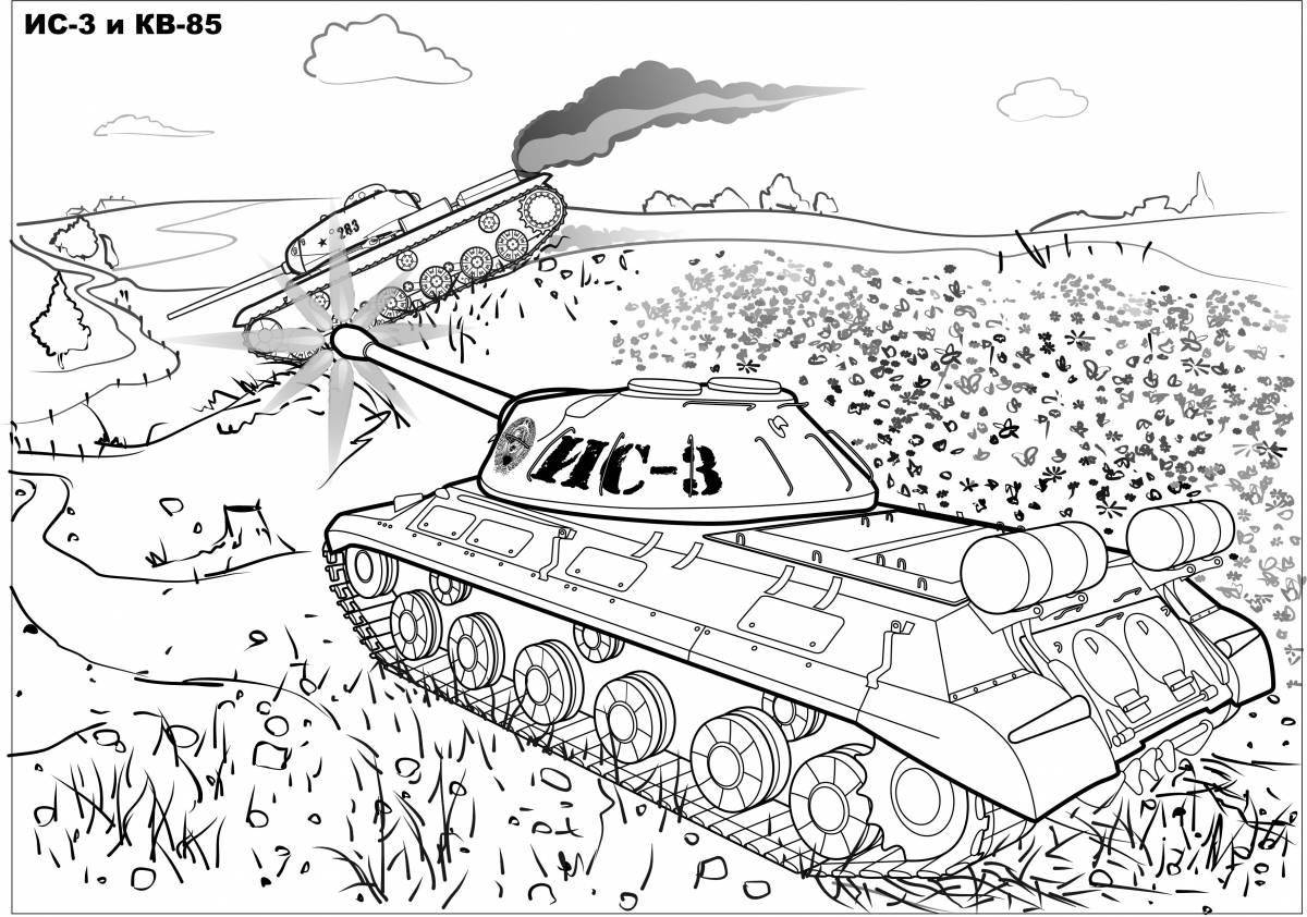 Detailed battlefield coloring page