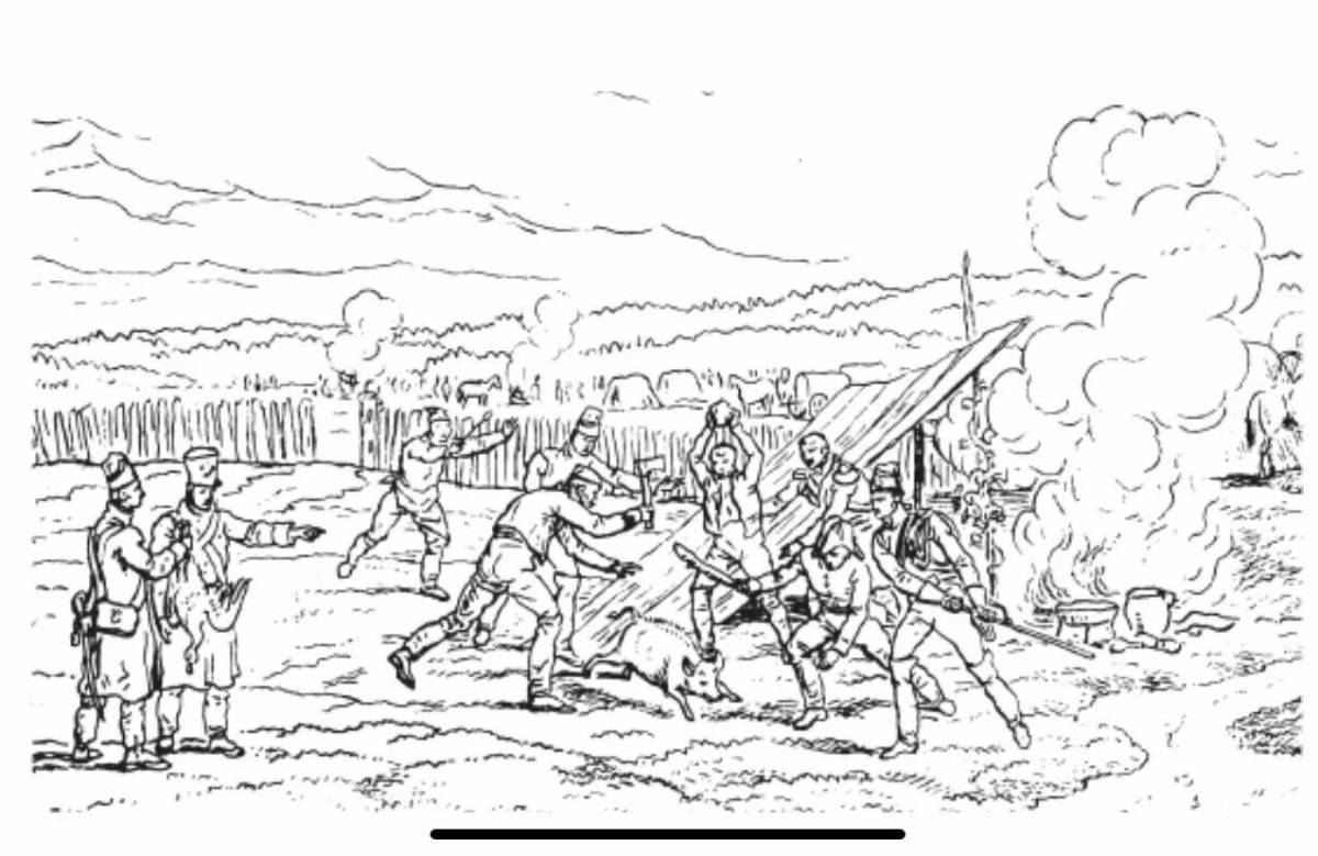 Large battlefield coloring page