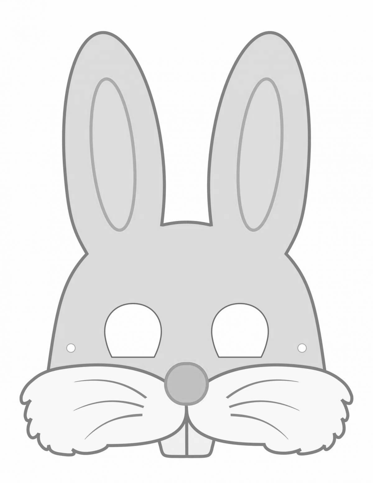 Раскраска очаровательная маска кролика
