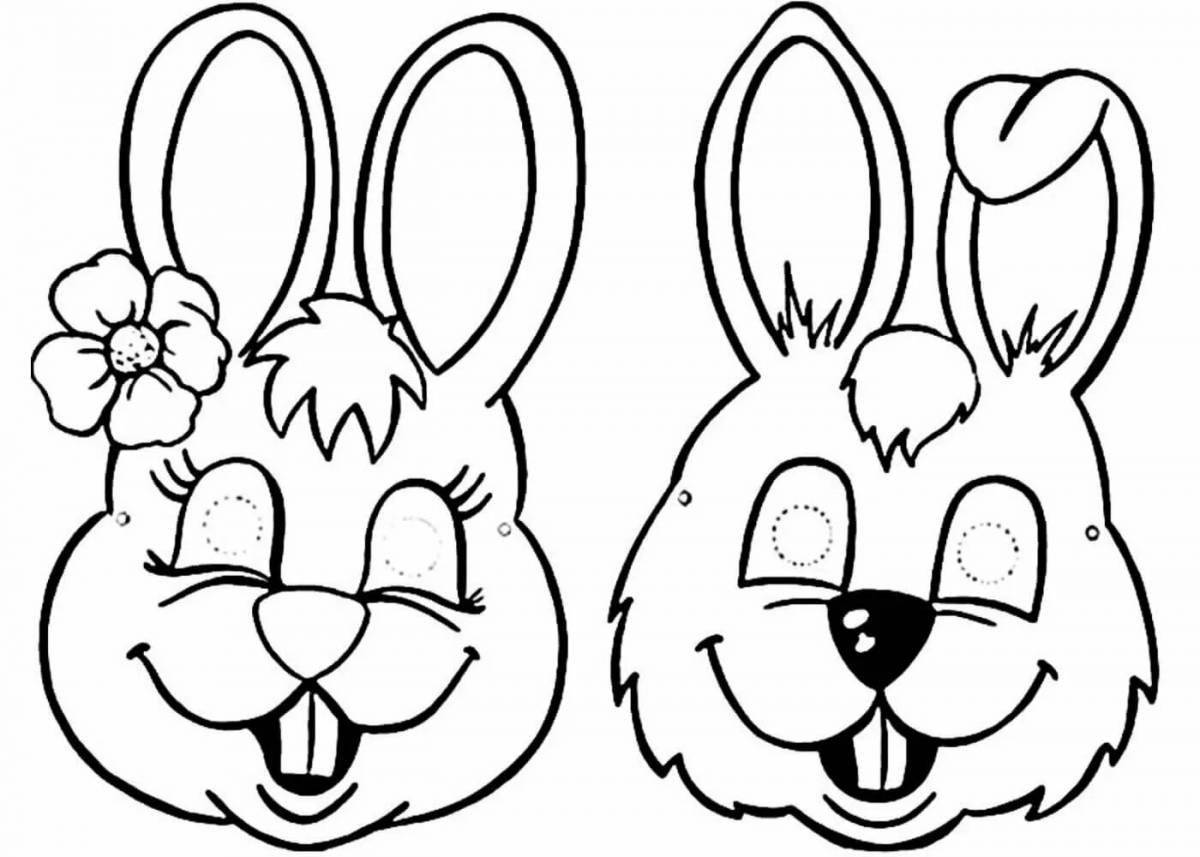 Coloring funny bunny mask