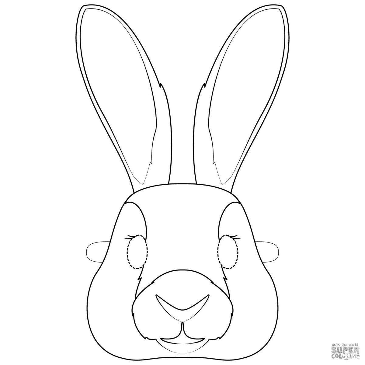 Coloring cute bunny mask