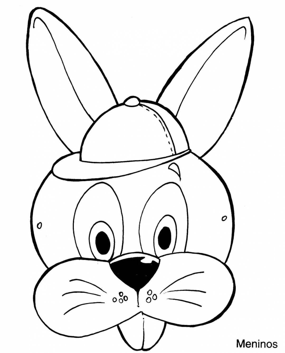 Furry bunny mask coloring book