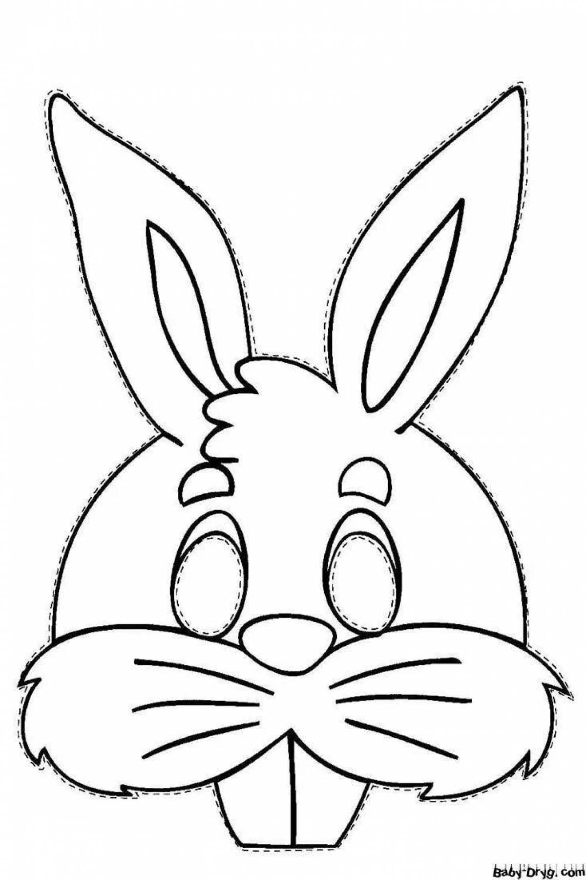 Colored rabbit mask coloring book