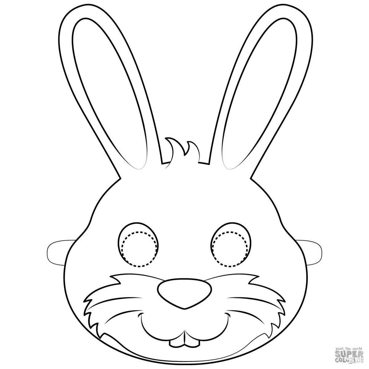 Crazy Bunny mask coloring page