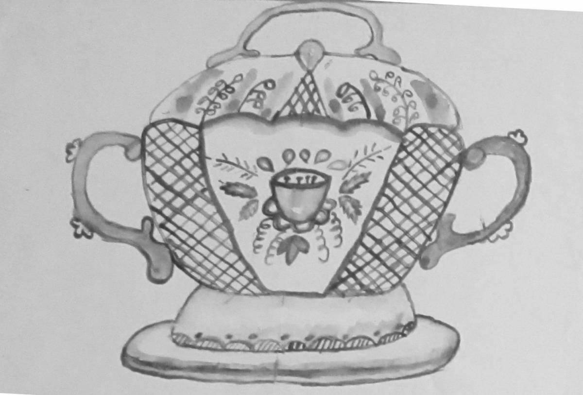 Coloring gzhel nice mug