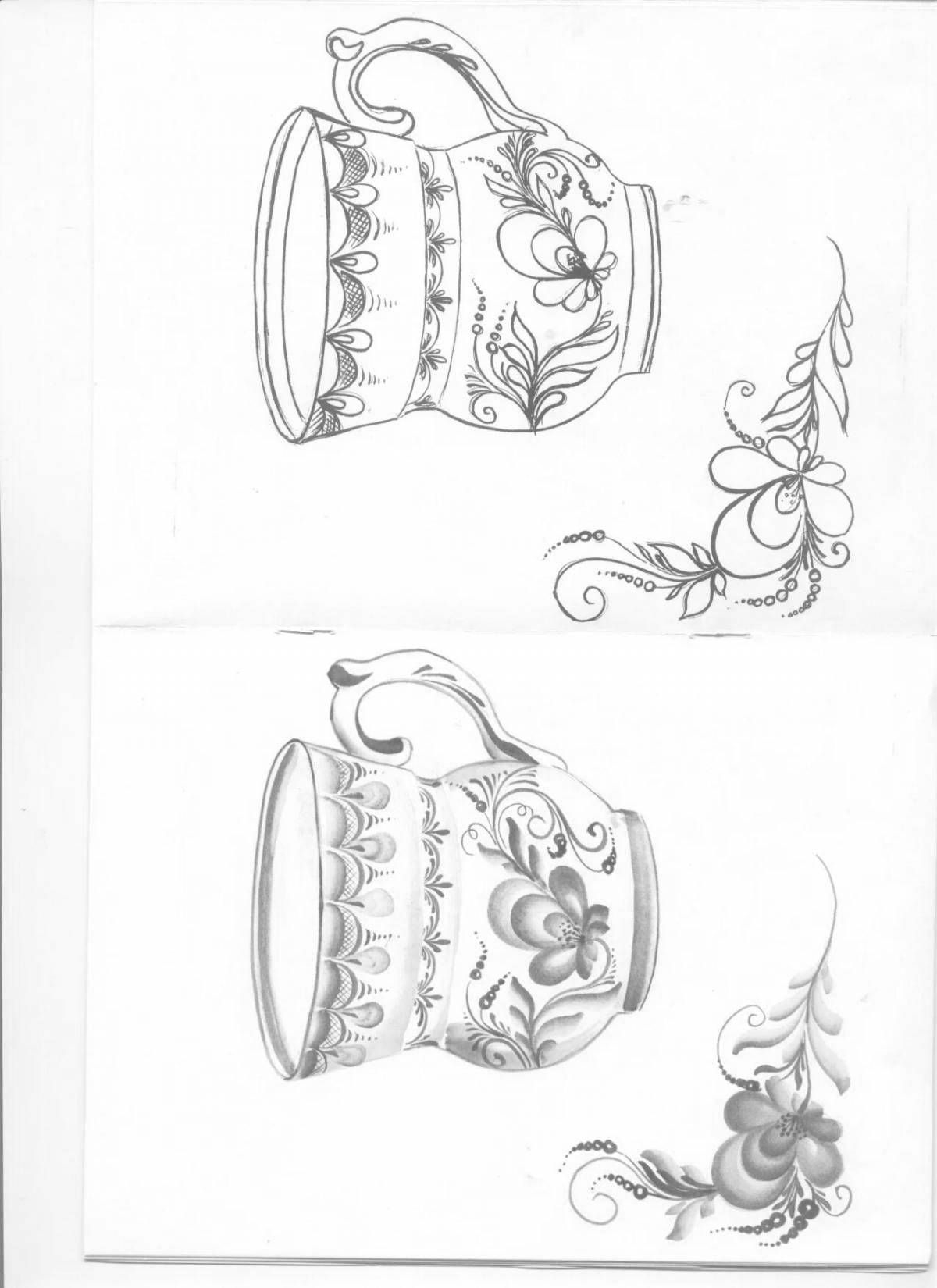 Fashion mug gzhel coloring