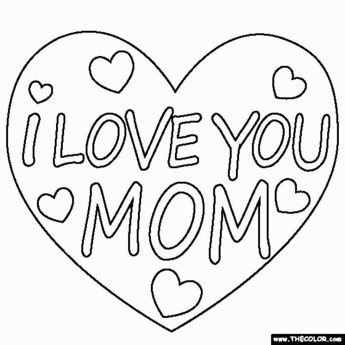 Coloring page shining mom