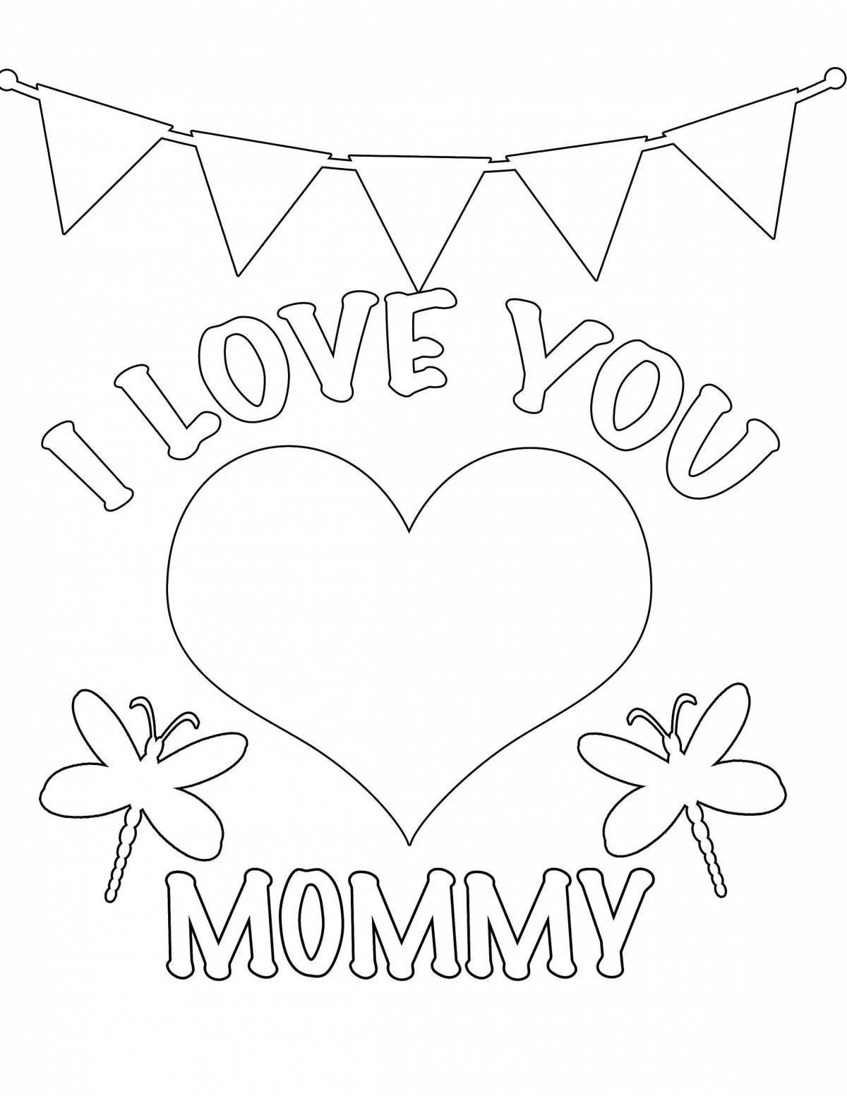 Coloring page gentle mother