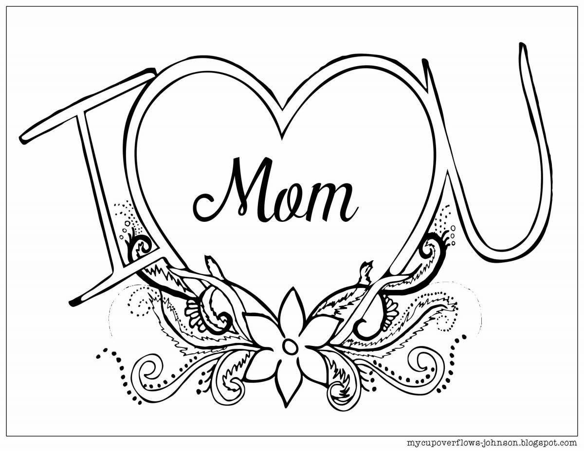 Coloring page trusting mom