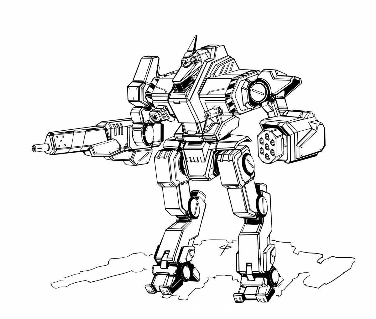 Раскраска яркие боевые роботы