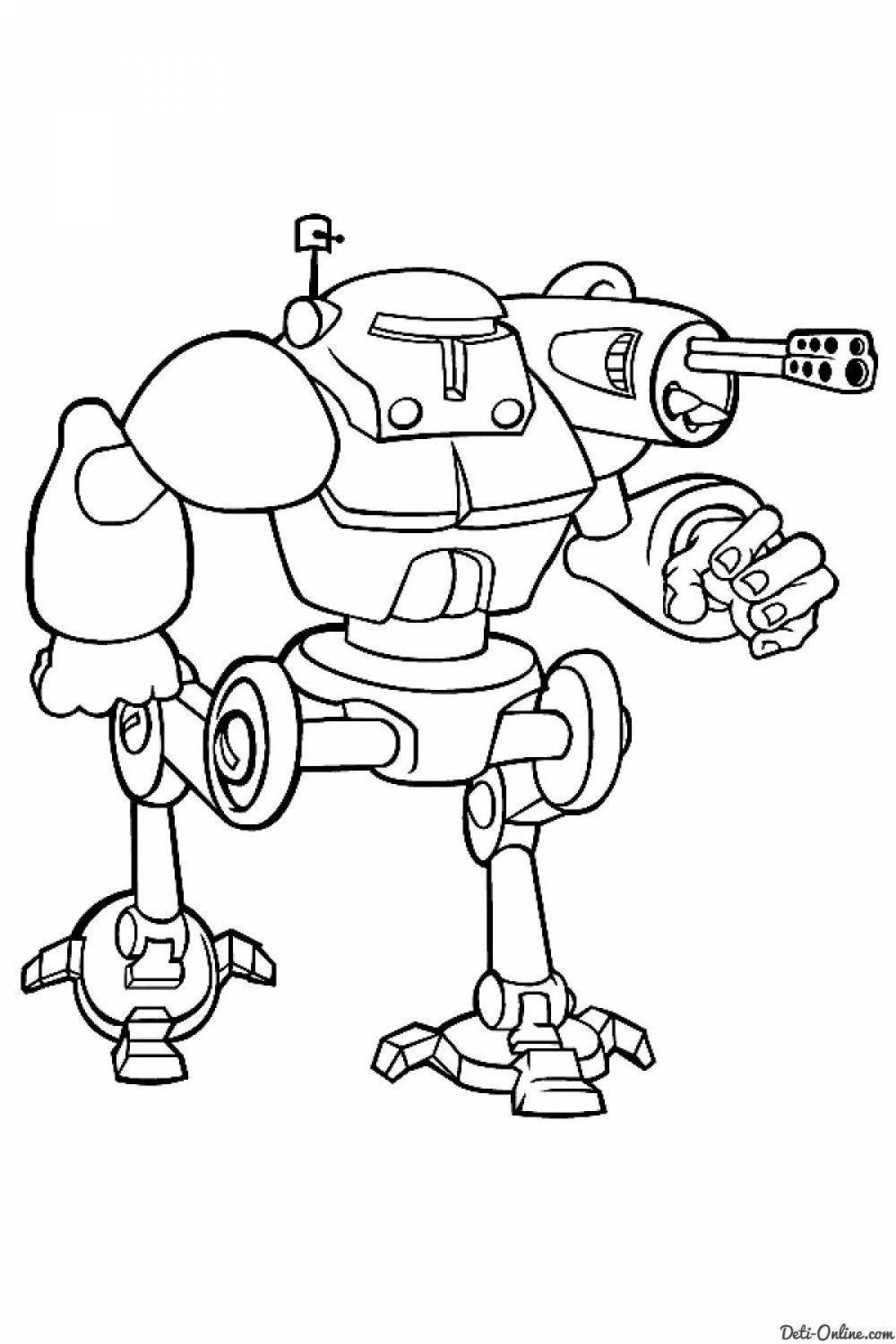 Complex combat robots coloring page