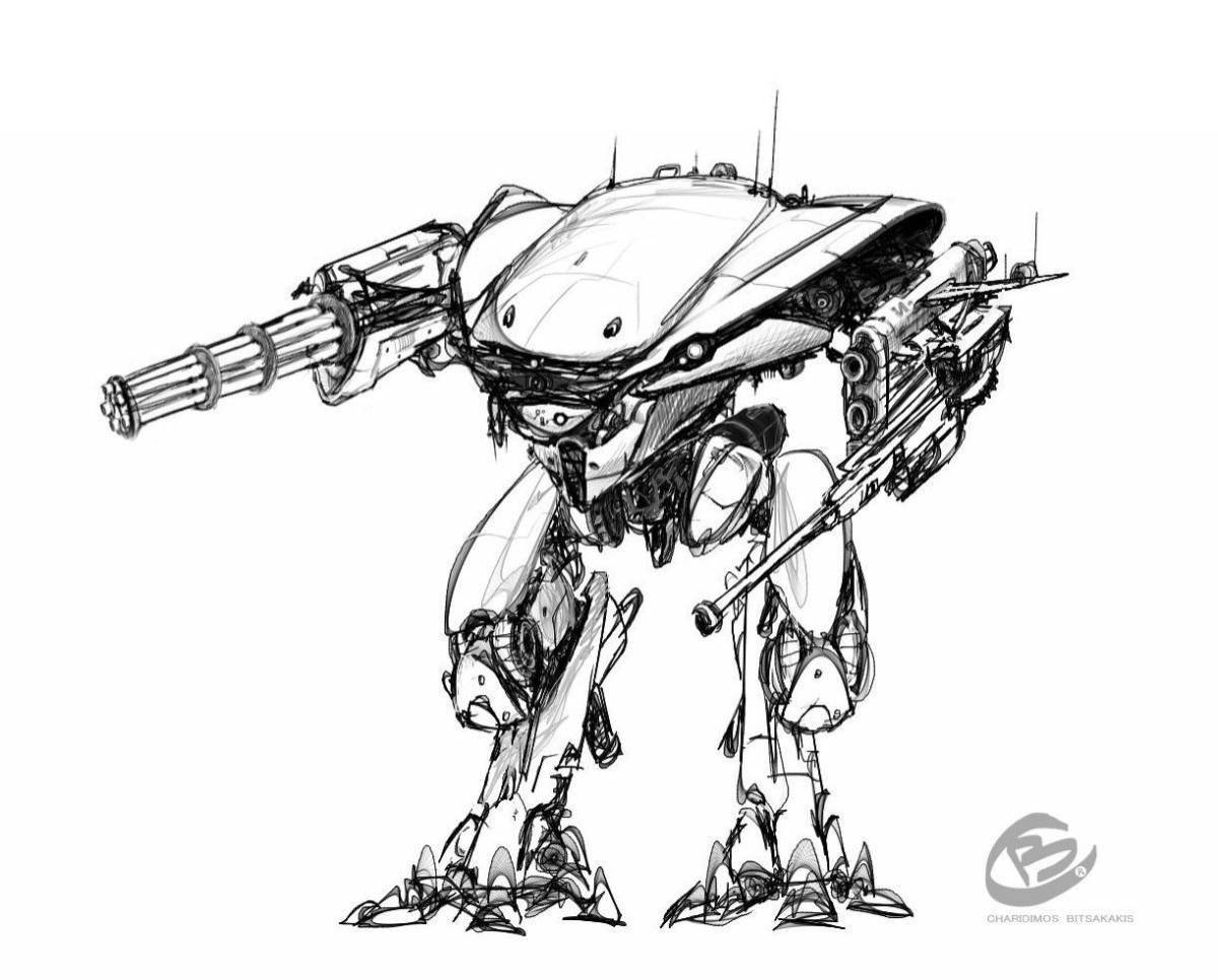 Combat robots coloring page
