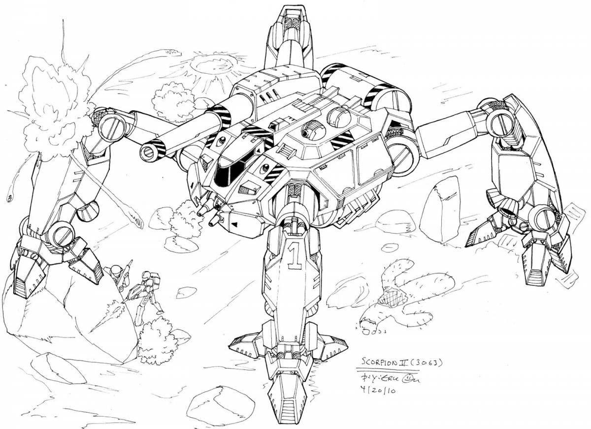 Fine fighting robots coloring page