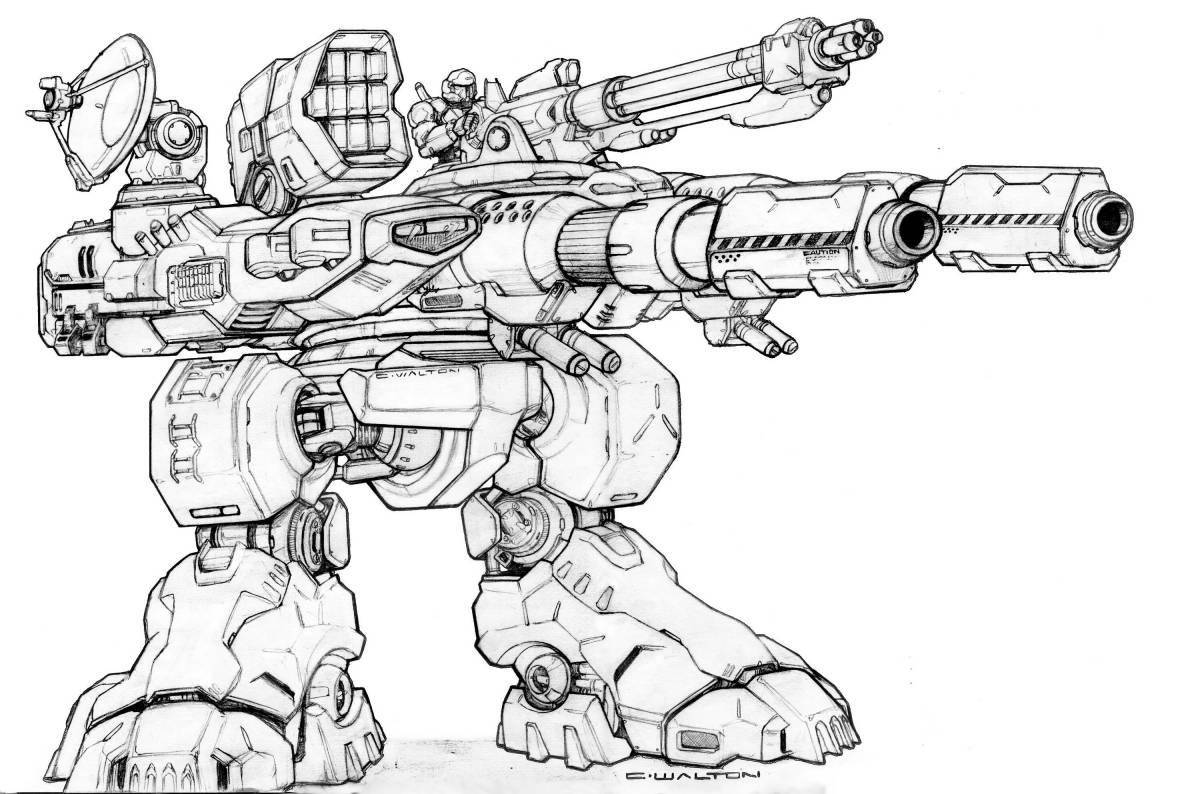 Раскраска потрясающие боевые роботы
