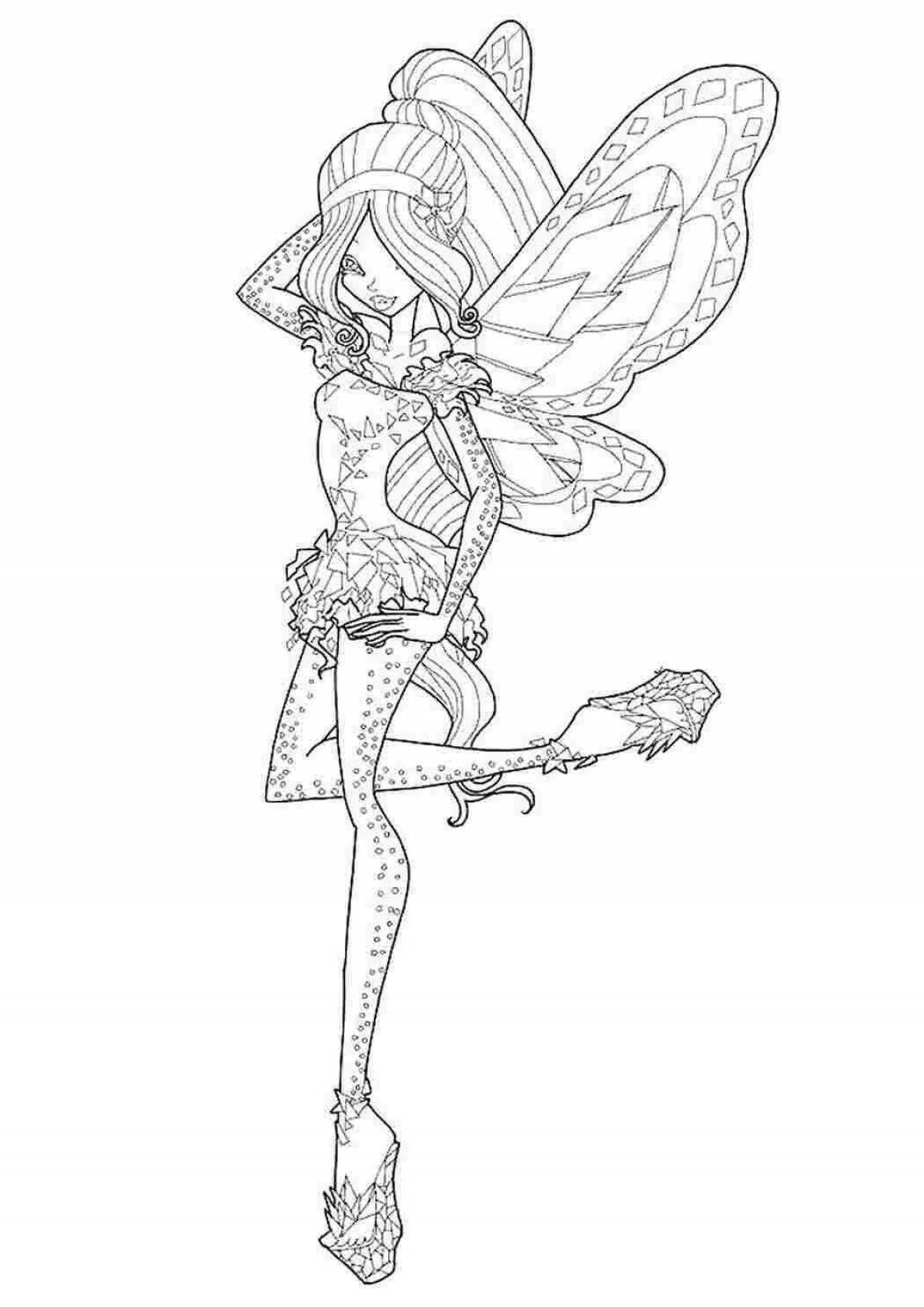 Adorable winx dreamix coloring page