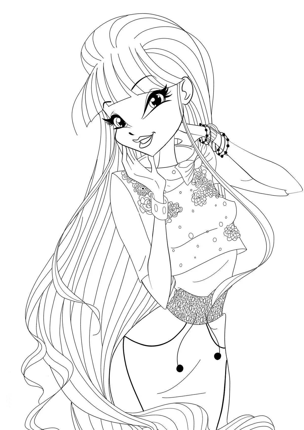Winx dreamix fantasy coloring page