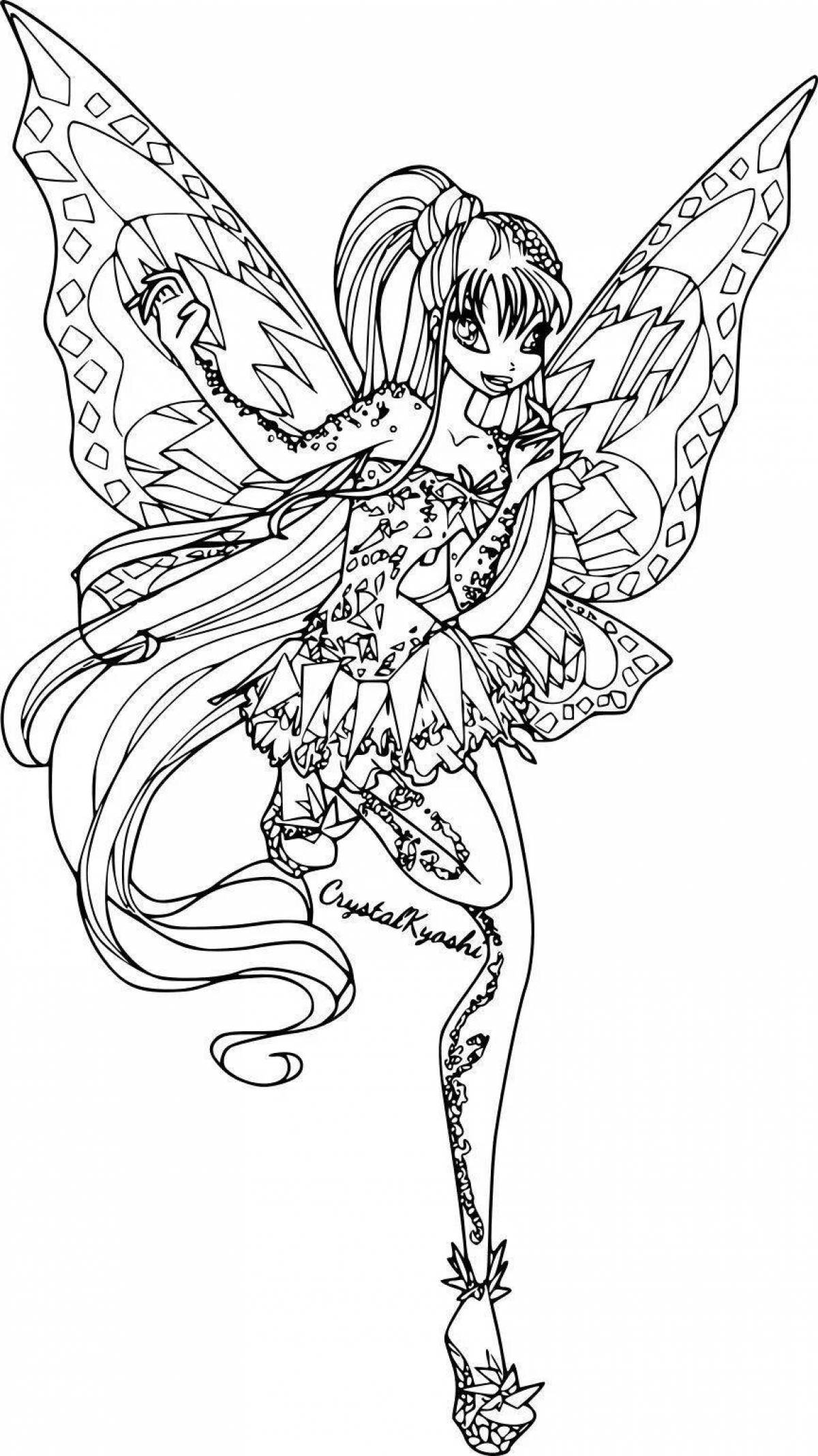 Exotic winx dreamix coloring page
