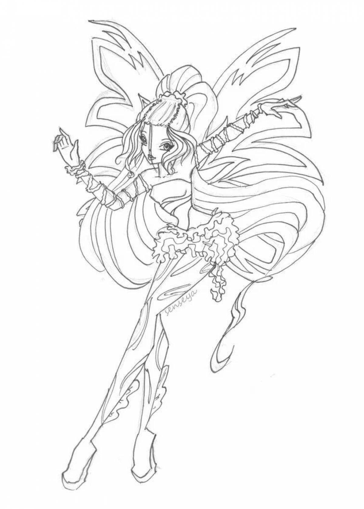 Fantastic winx dreamix coloring page