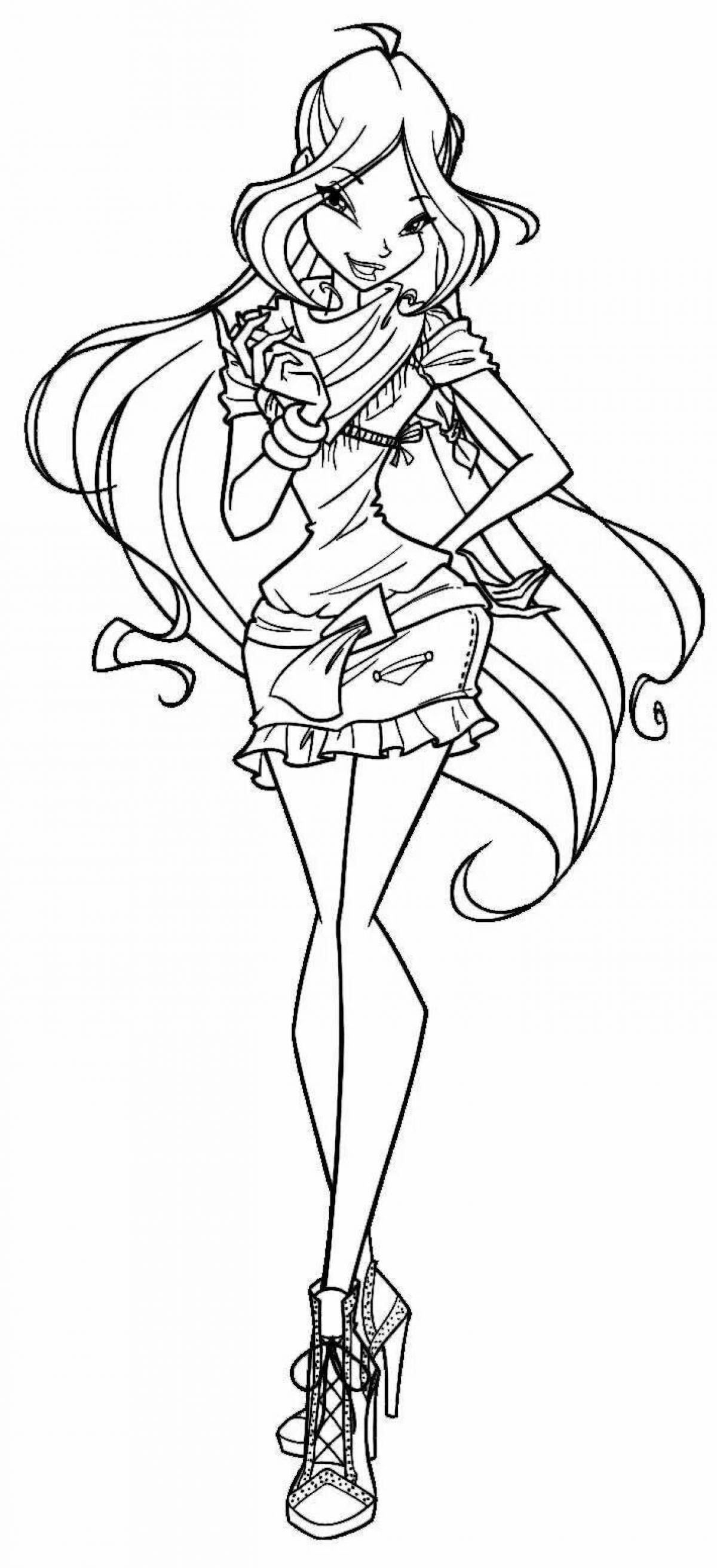 Generous winx dreamix coloring page