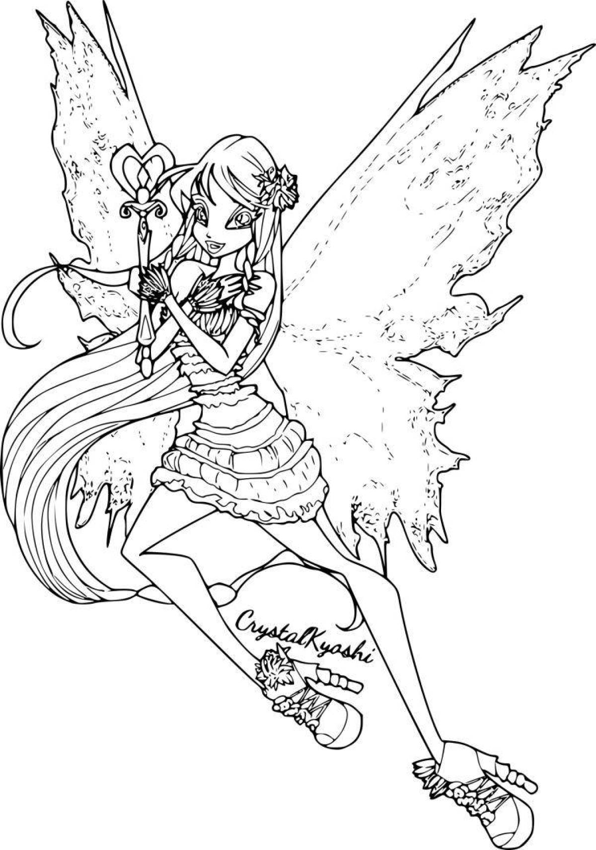 Luxury winx dreamix coloring page