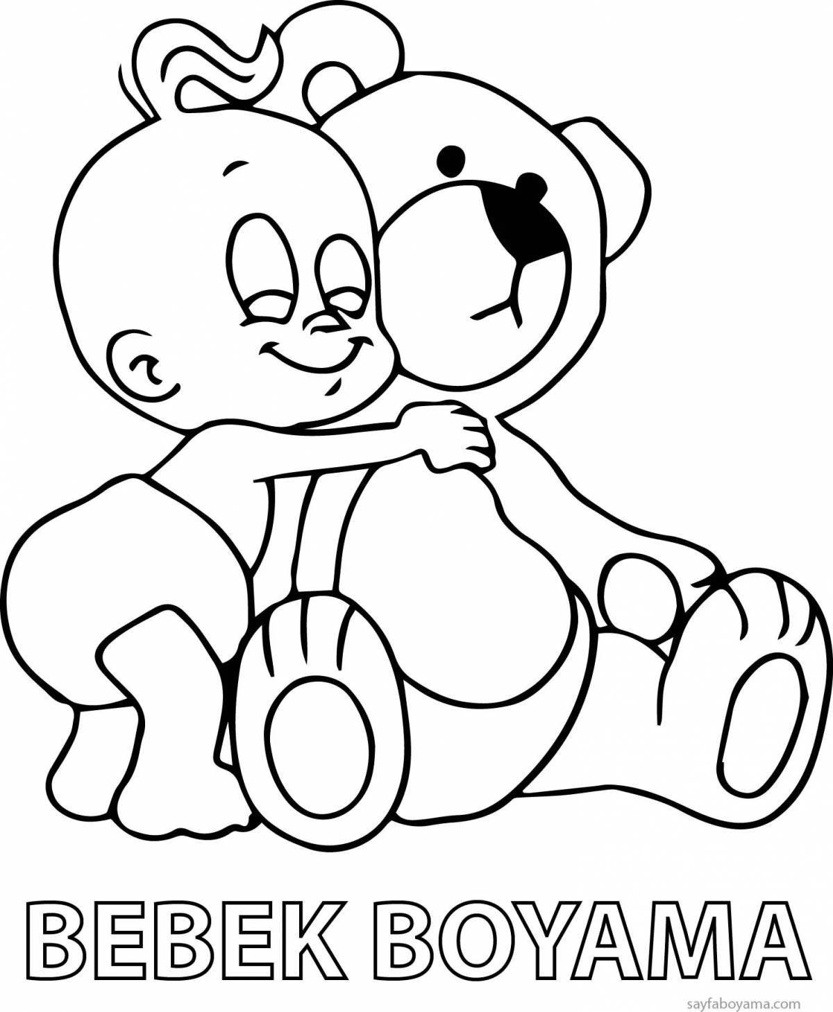 Cute coloring book brothers bears