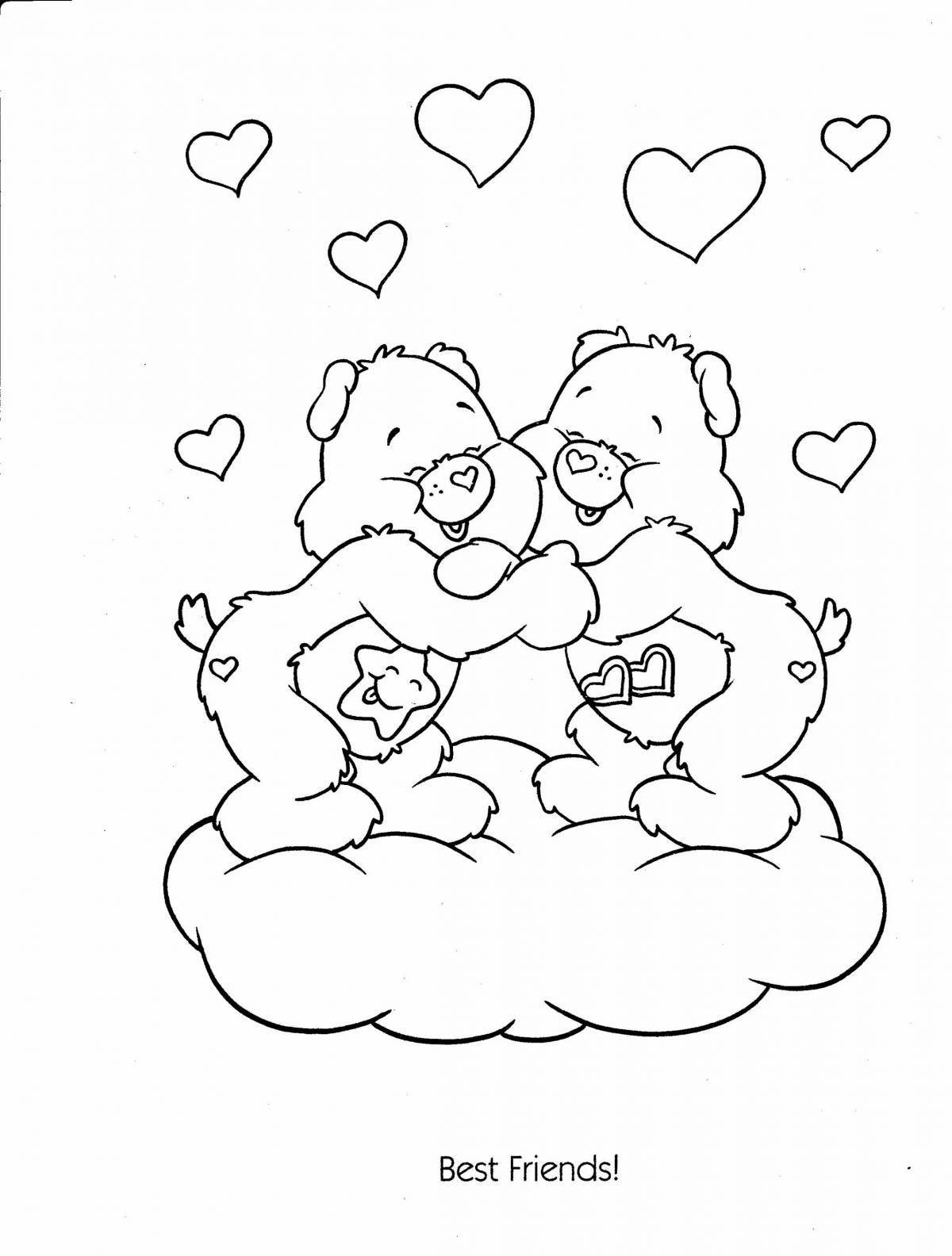 Snuggly coloring page bears brothers