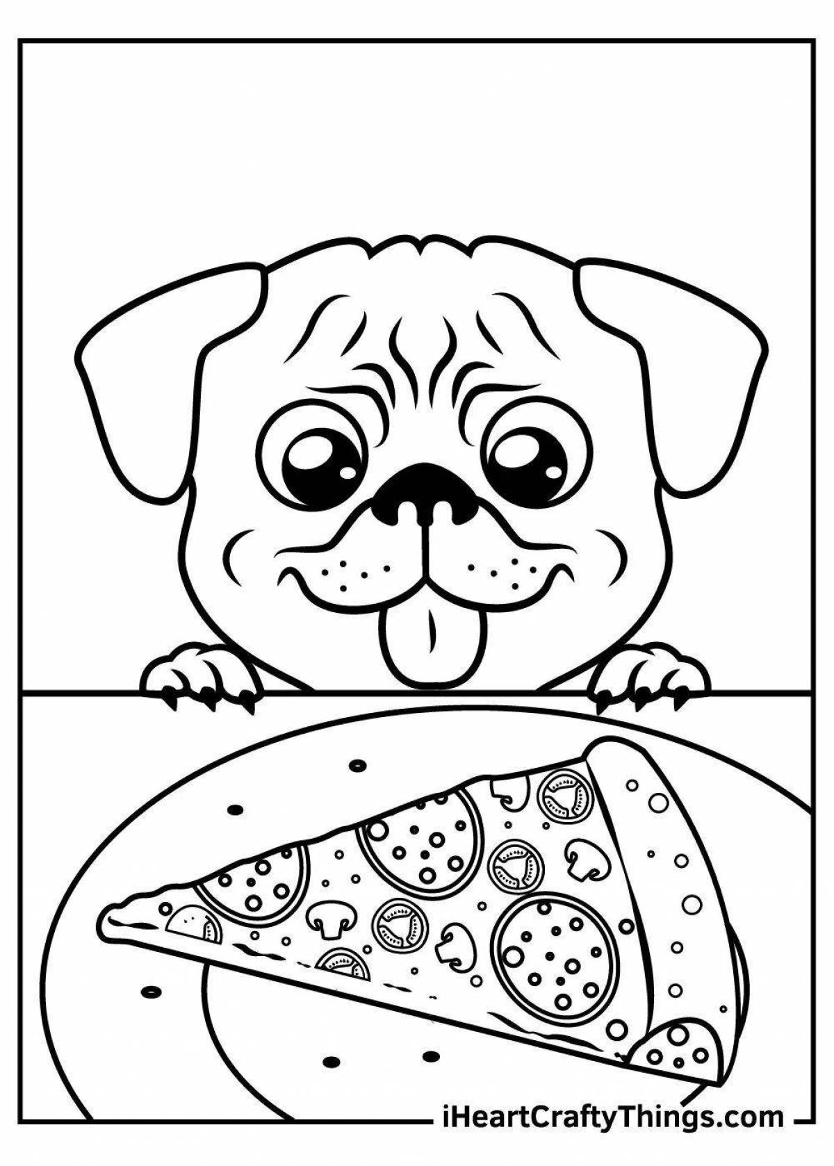 Affectionate Pug Coloring Page