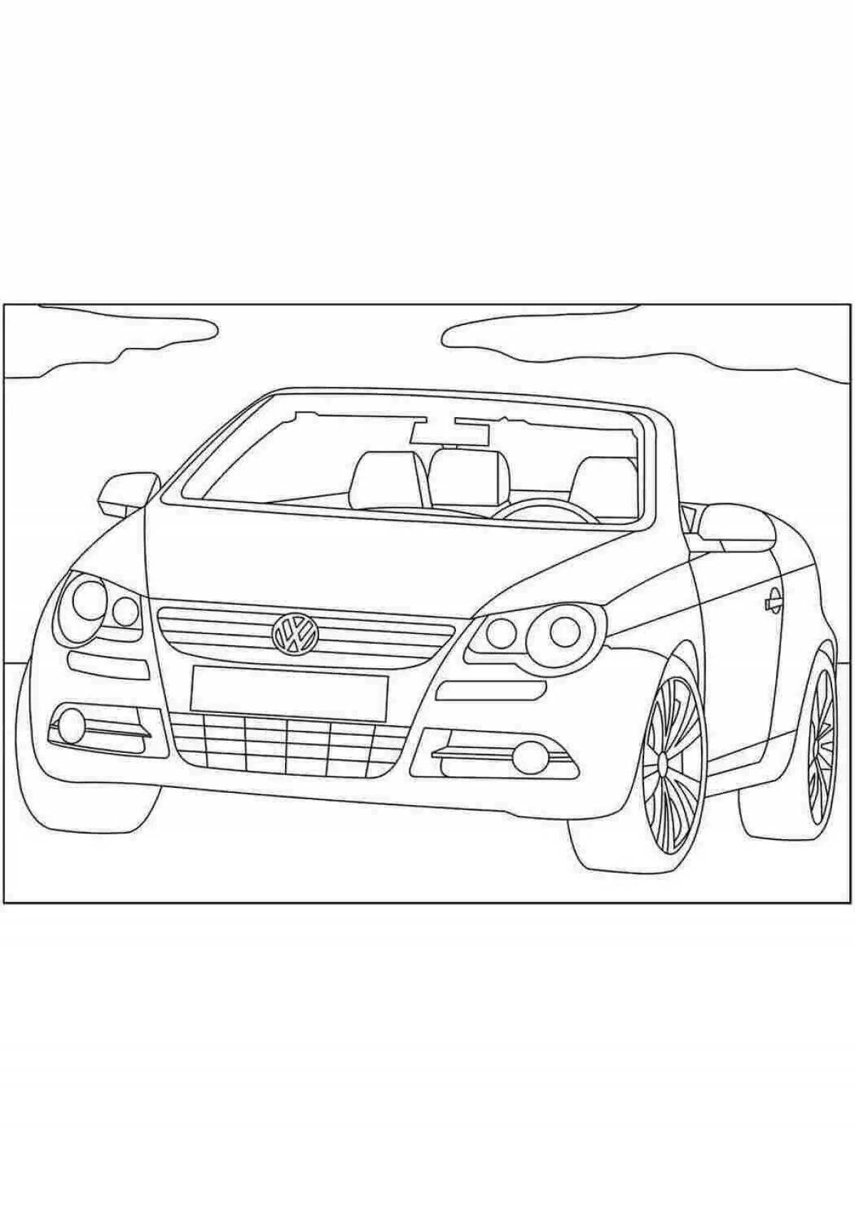 Charming volkswagen cars coloring book