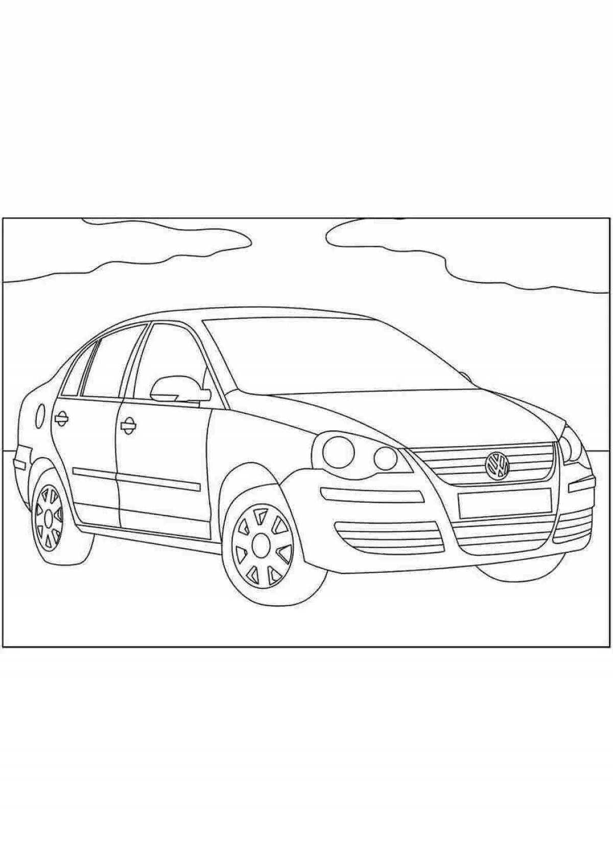Colouring cute volkswagen cars