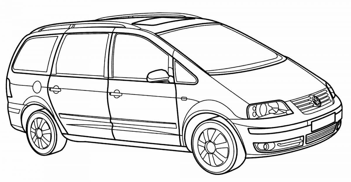 Coloring book bold volkswagen cars