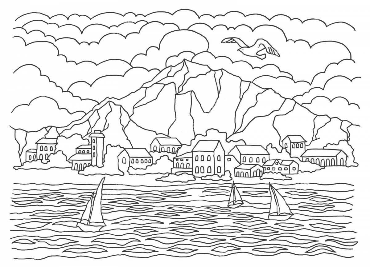 Great seascape coloring book